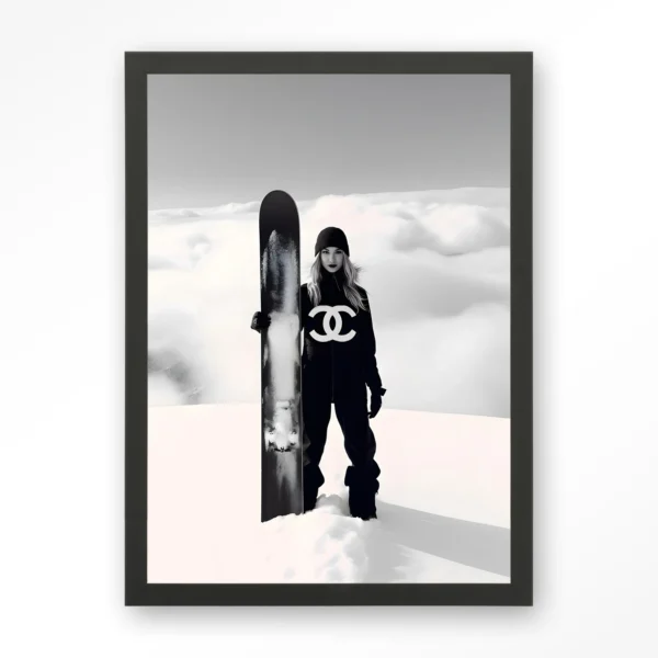 25203-snowgirl-art-print-wooden-frame-black Snow Girl - Art print