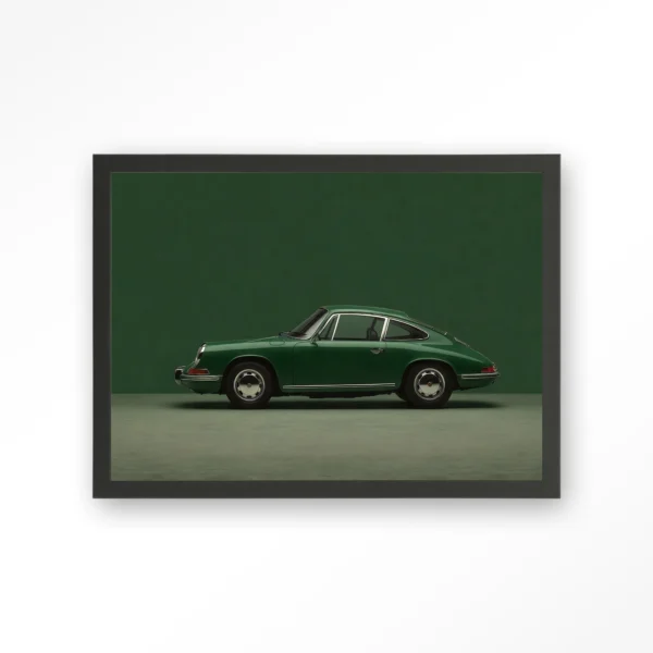 25207-green-porsche-art-print-wooden-frame-black Green Porsche - Art print