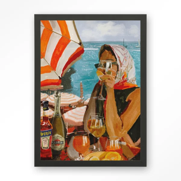 25210-aperol-o-clock-art-print-wooden-frame-black Aperol o'clock - Art print