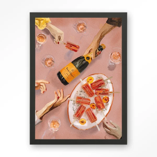 25212-champagne-and-icecream-art-print-wooden-frame-black Champagne And Icecreams - Art print