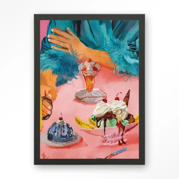 25215-ice-creams-art-print-wooden-frame-black Ice Creams - Art print