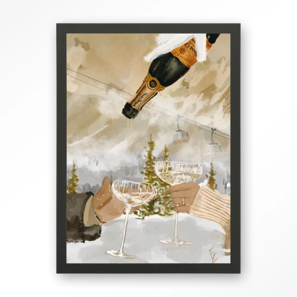 25218-winter-champagne-art-print-wooden-frame-black Winter Champagne - Art print
