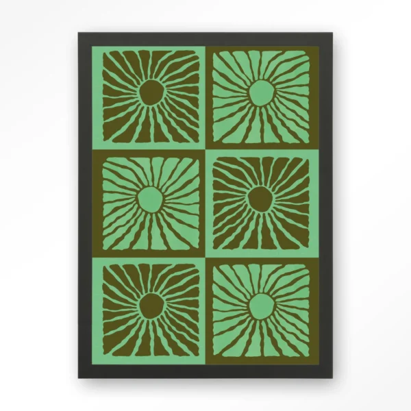 25223-suns-in-green-art-print-wooden-frame-black Suns In Green - Art print