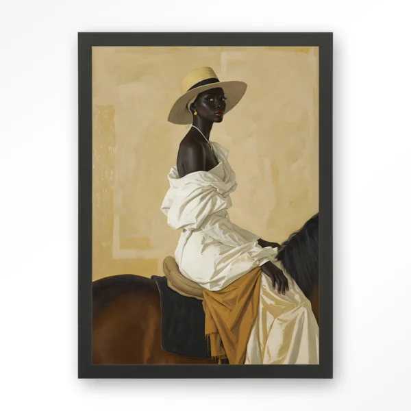 25225-horseriding-lady-art-print-wooden-frame-black Horseriding Lady - Art print