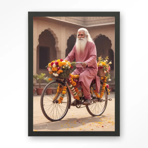 25263-flower-bike-art-print-wooden-frame-black Flower Bike - Art print
