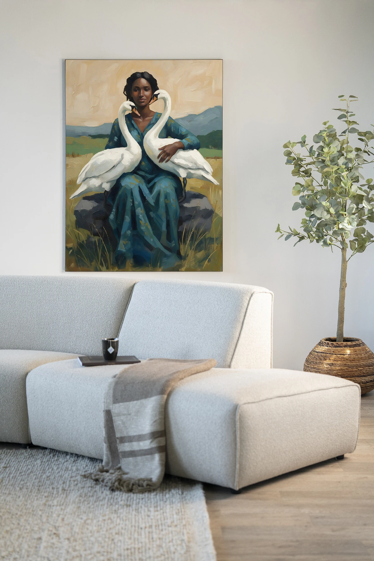 Swan Mother - Wandkleed - Afbeelding 3