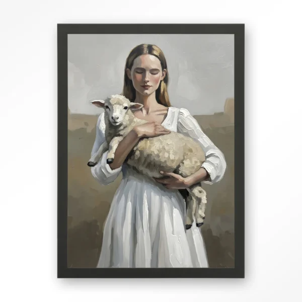 25270-baby-sheep-art-print-wooden-frame-black Baby Sheep - Art print