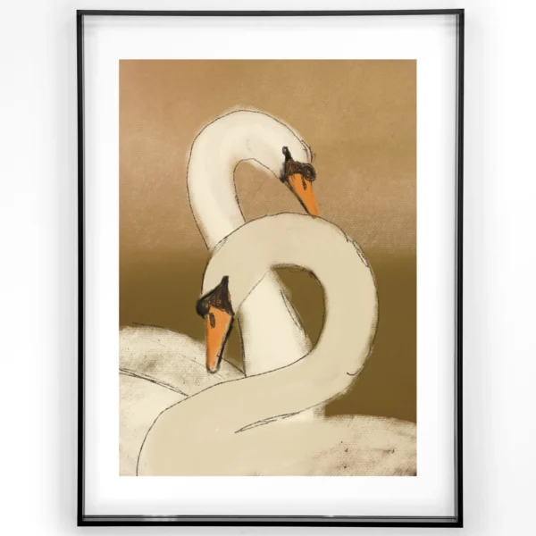 Swan Lake Green - Art print