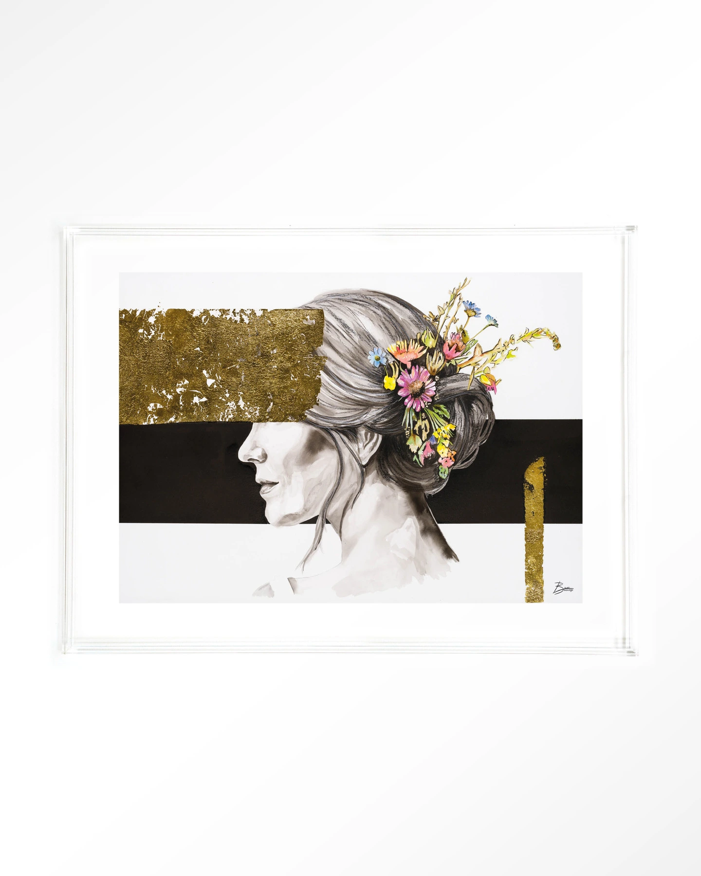 Blooming In Gold - Art print - Afbeelding 10
