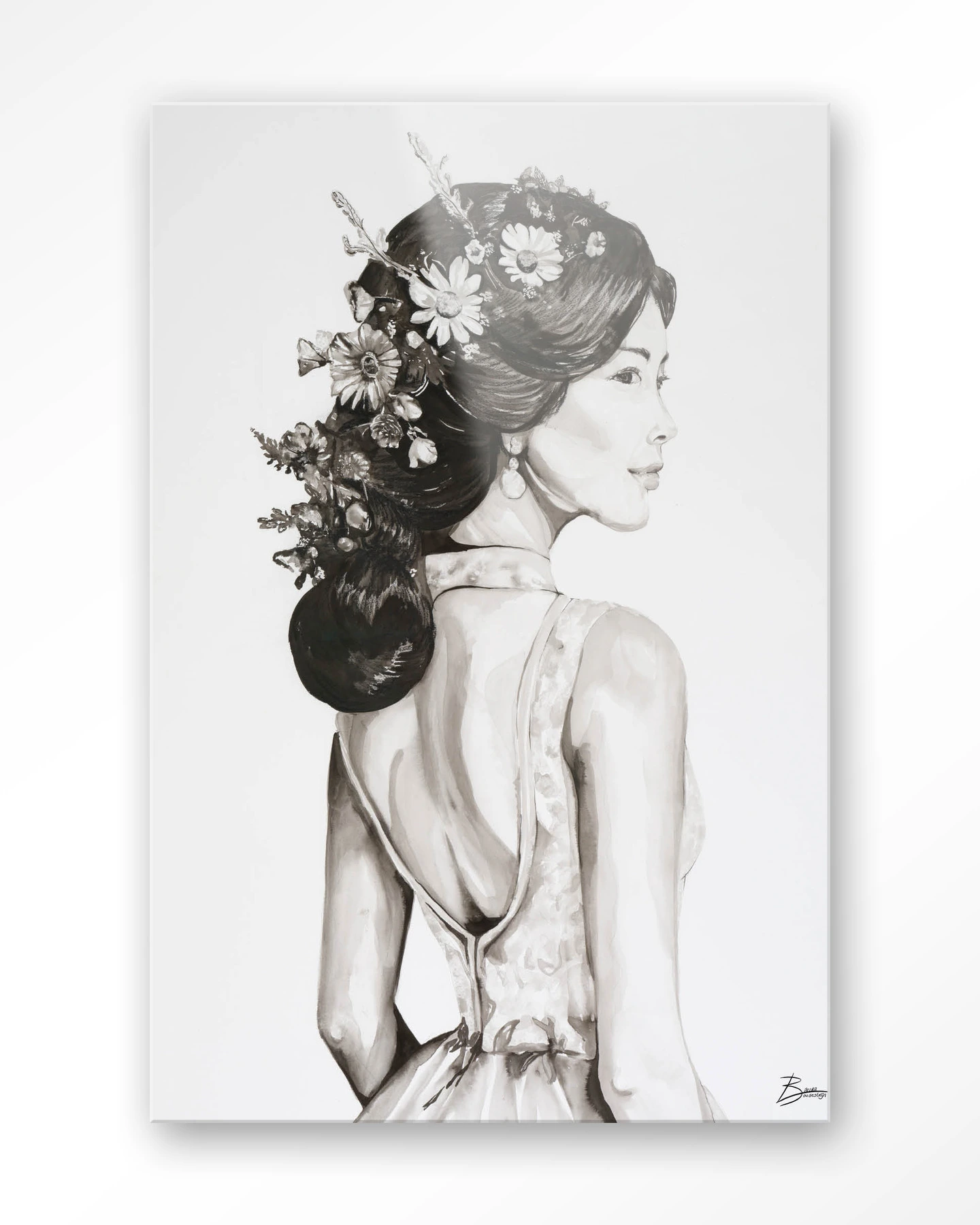 Lady With Blossom - Glas - Afbeelding 2