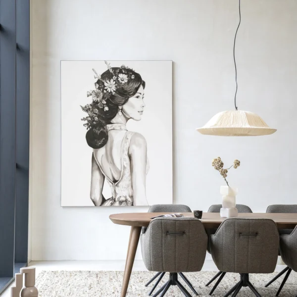 Lady With Blossom - Wandkleed