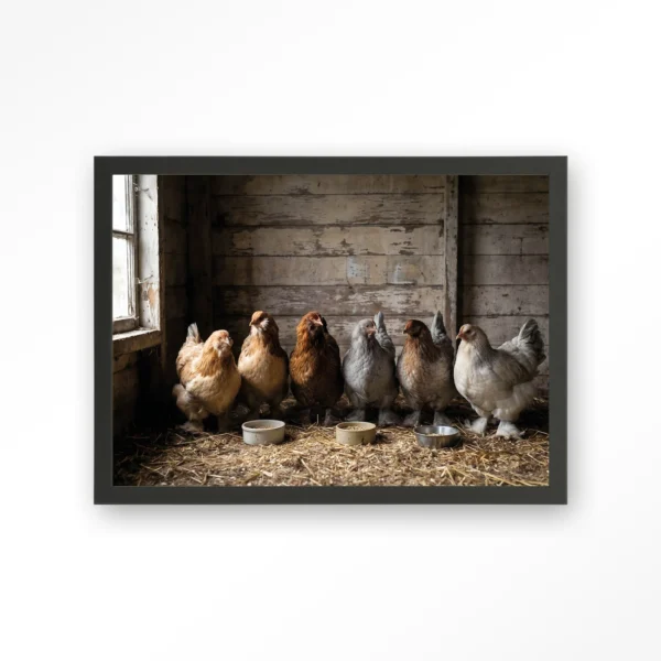 25379-the-chicken-barn-art-print-wooden-frame-black The Chicken Barn - Art print
