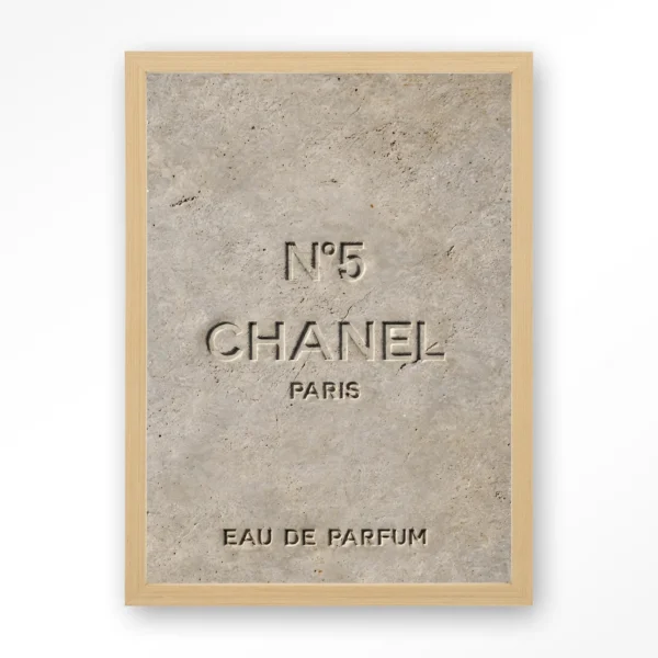 25381-number-5-art-print-wooden-frame-natural Number 5 - Art print
