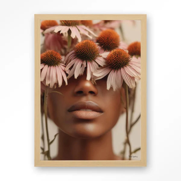 25401-coneflower-art-print-wooden-frame-natural Coneflower - Art print