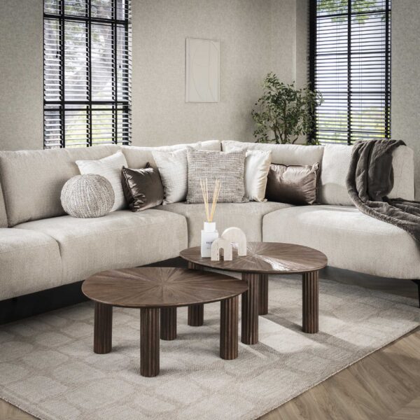 2665_19R_1 Salontafel Maya Teak driehoekig set/2