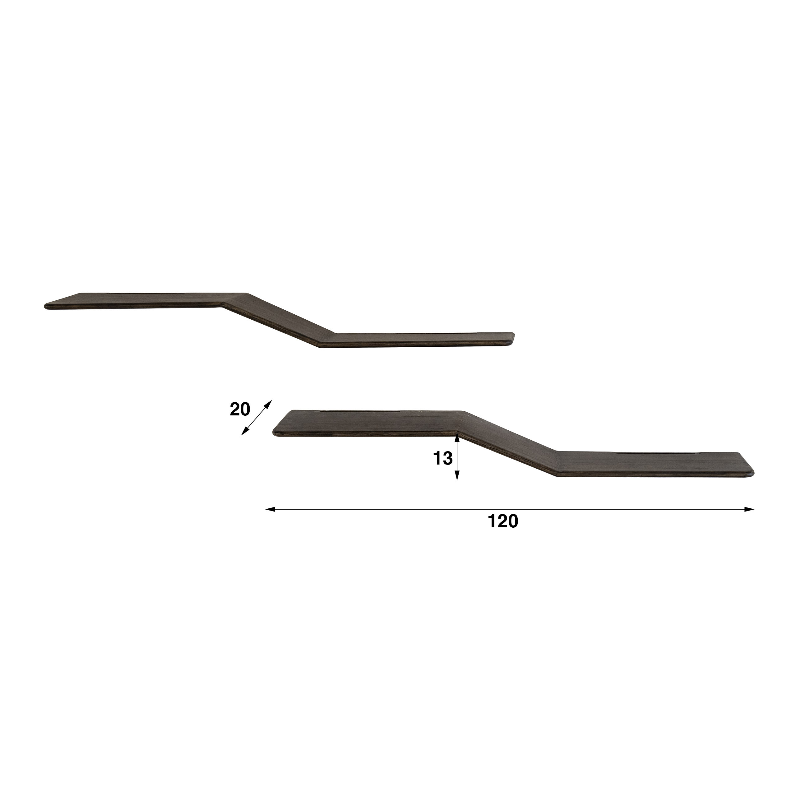 Wandplank Maya Teak S-shape set/2 - Afbeelding 3