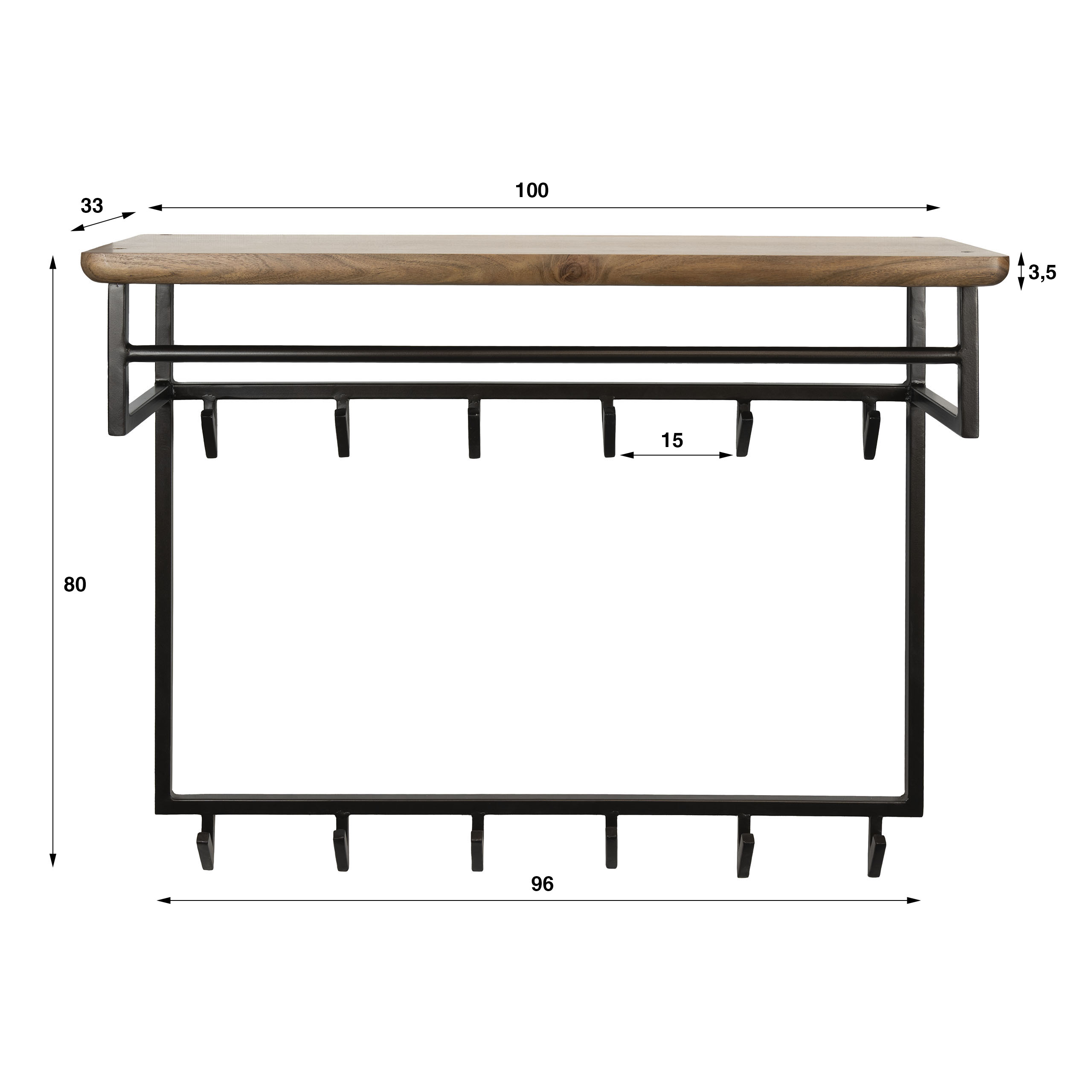 Kapstok Edge Curve hoog 12H - Afbeelding 4
