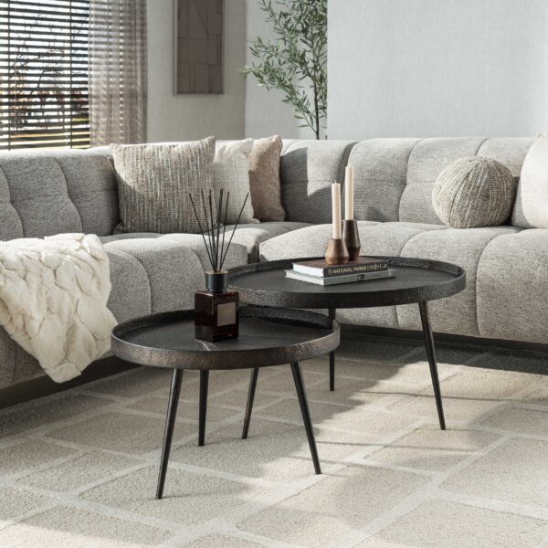 Salontafel Metallic rond set/2