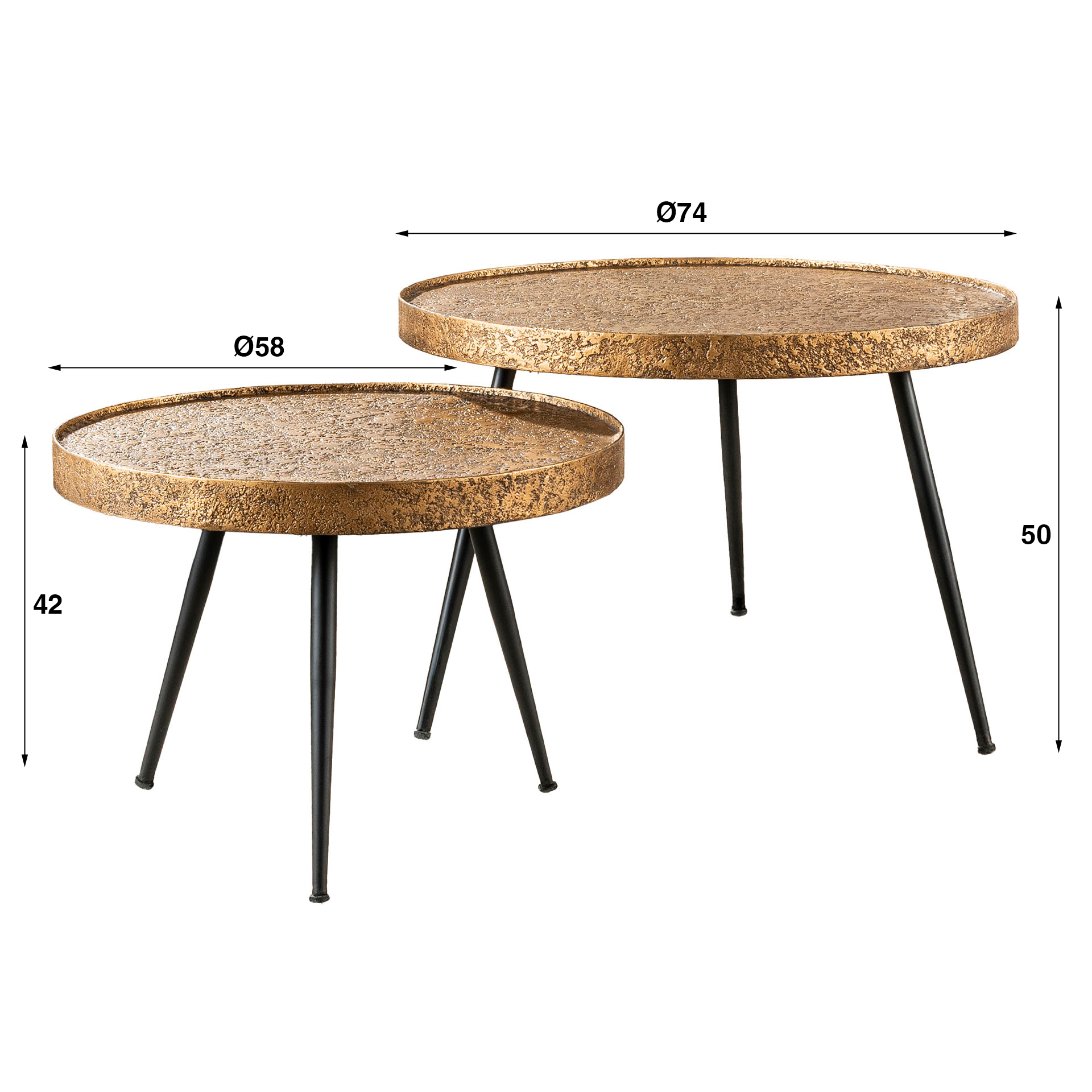 Salontafel Metallic rond set/2 - Afbeelding 7