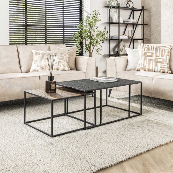 Salontafel Metallic rechthoekig set/2
