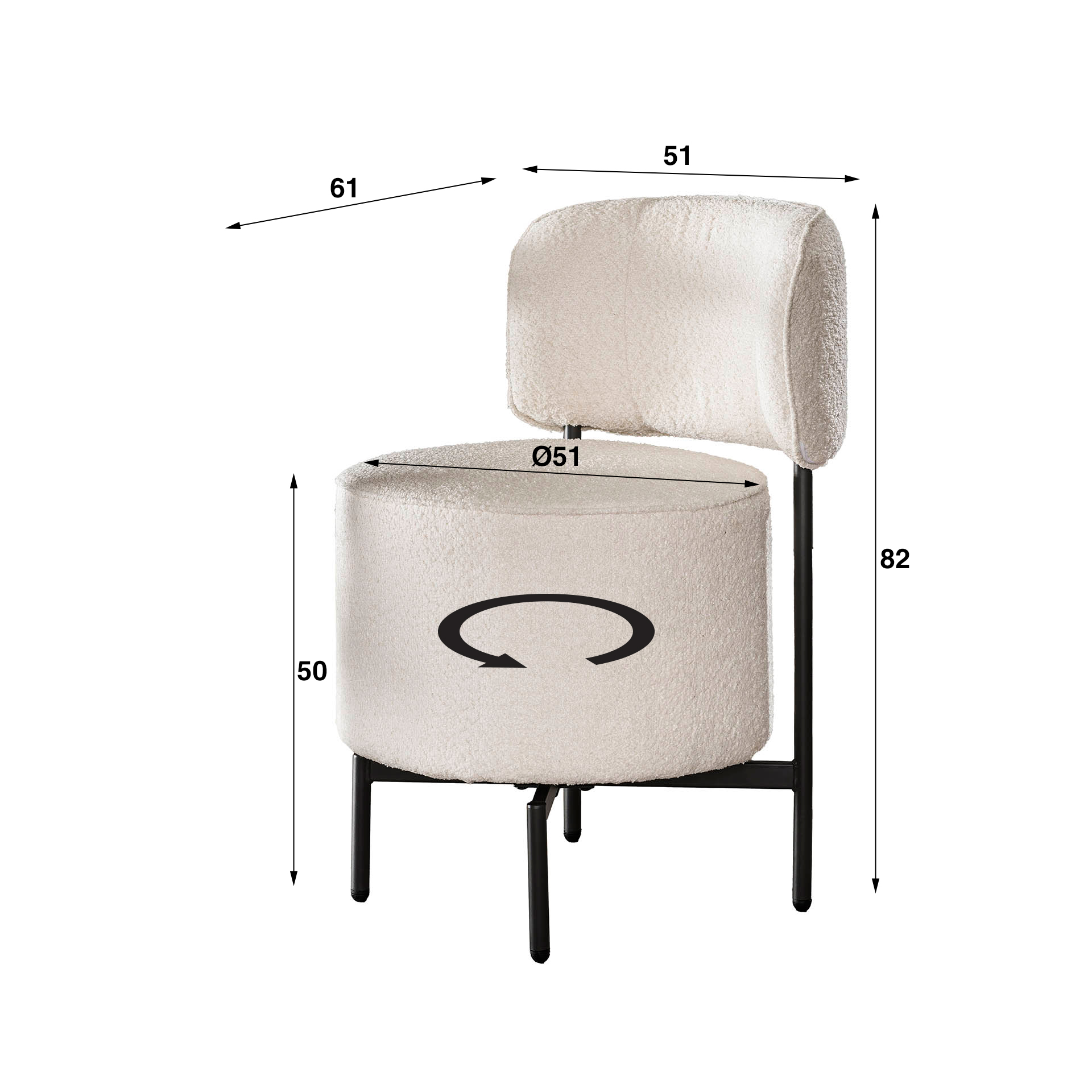 Stoel Cocktail draaibaar VPE2 - Afbeelding 3