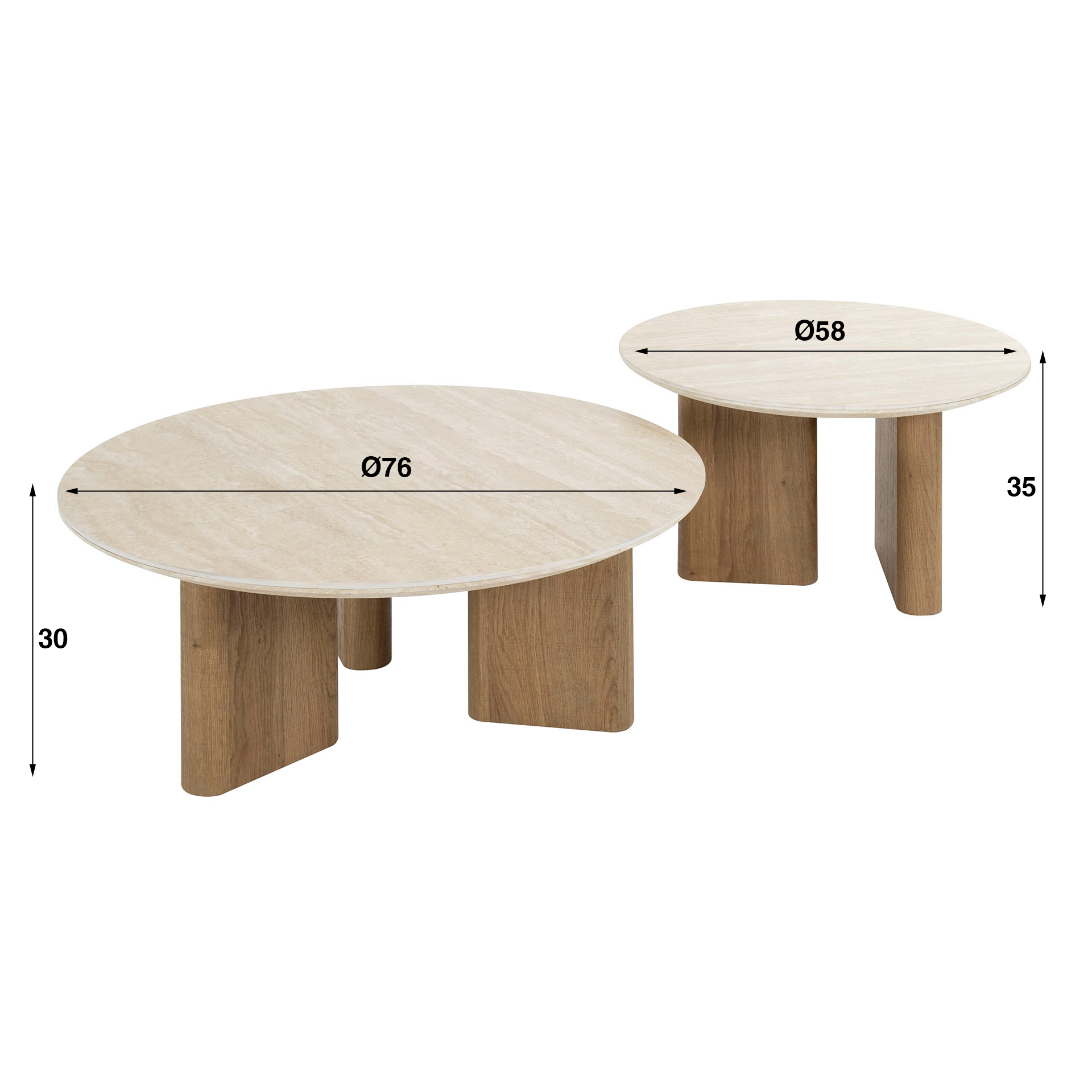 Salontafel Romano rond set/2 - Afbeelding 5