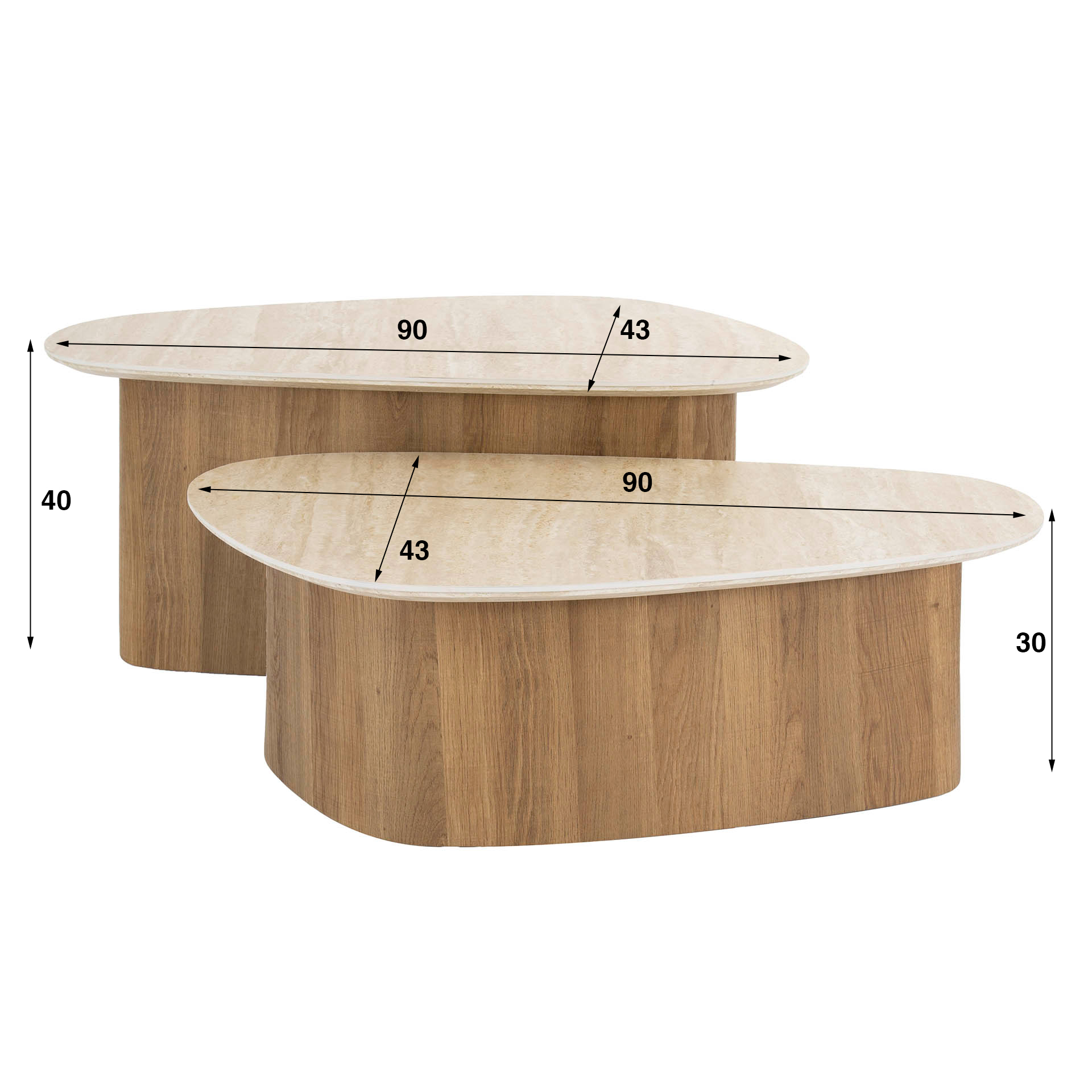 Salontafel Romano driehoekig set/2 - Afbeelding 5