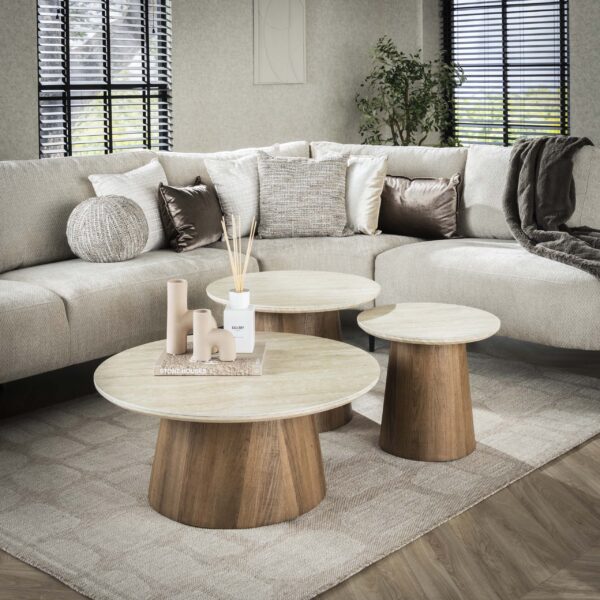 Salontafel Romano rond set/3