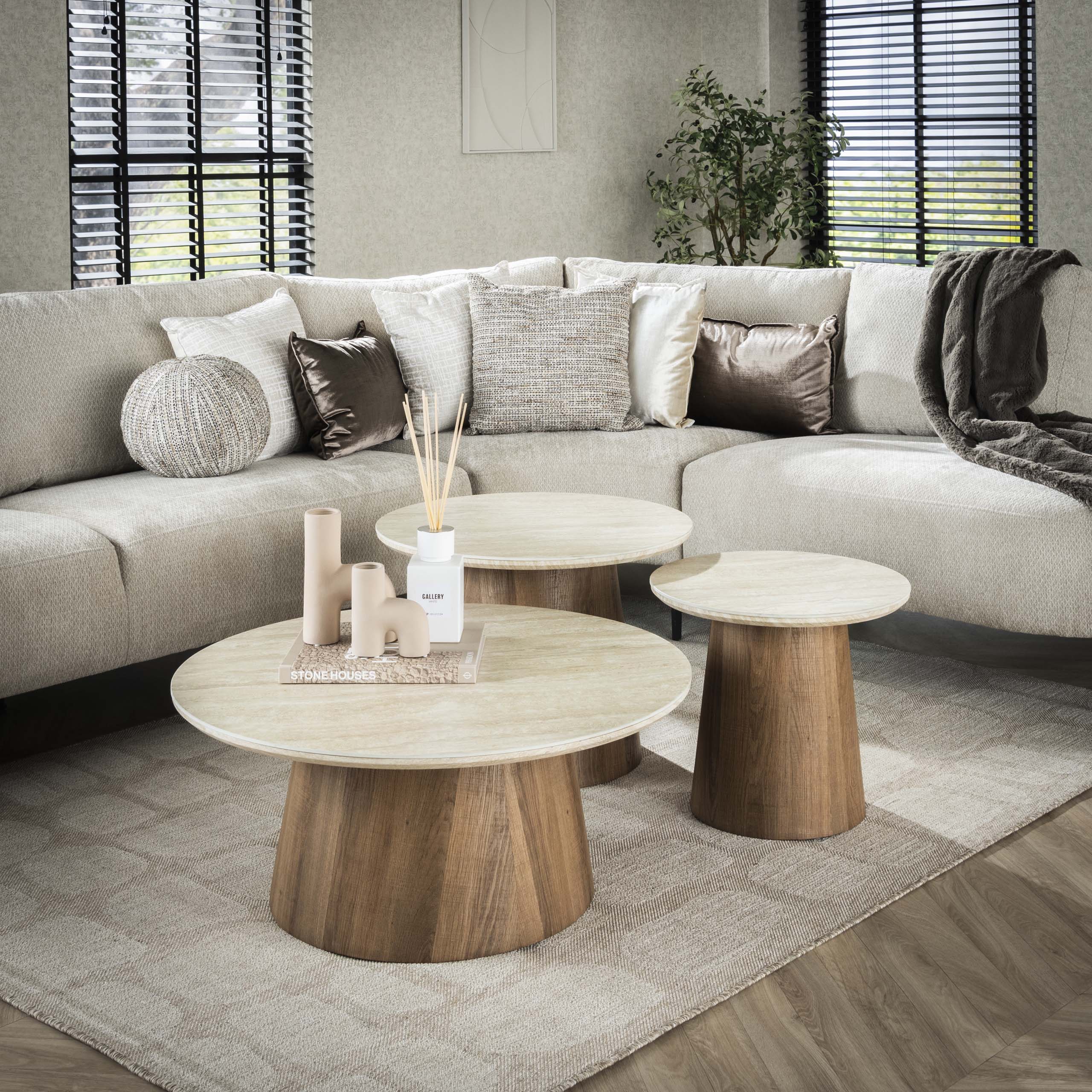 Salontafel Romano rond set/3