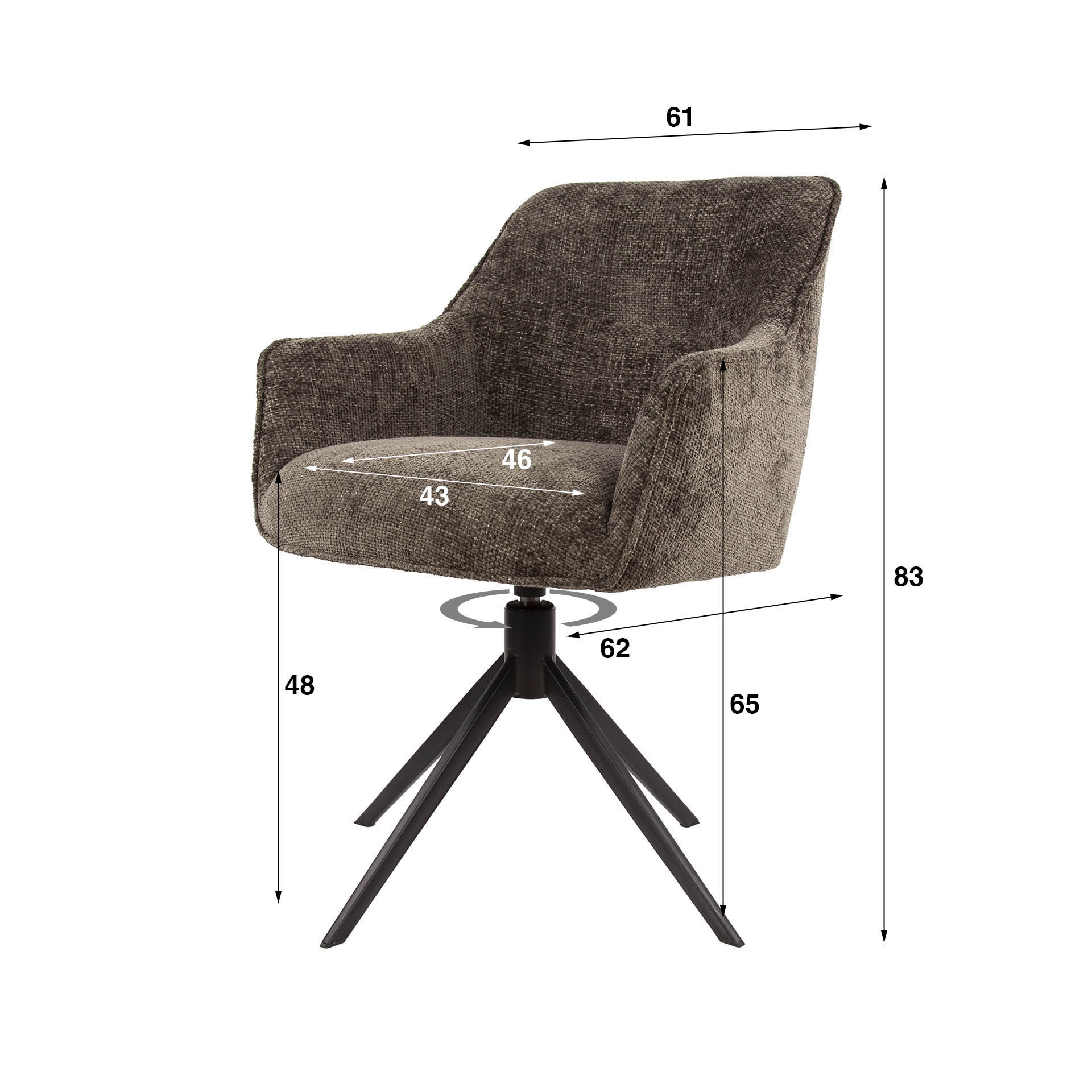 Armstoel Pull draaibaar VPE2 - Afbeelding 8