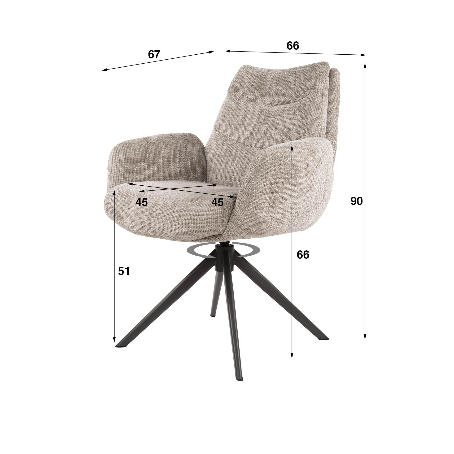 Armstoel Lounge draaibaar VPE2 - Afbeelding 20