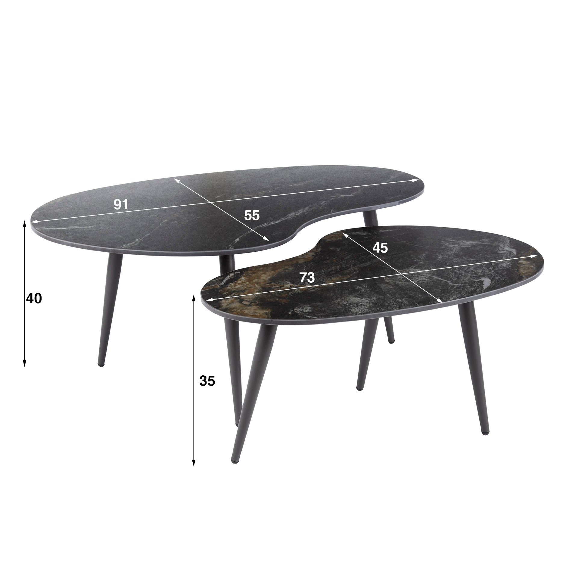 Salontafel Fossil niervormig set/2 - Afbeelding 5