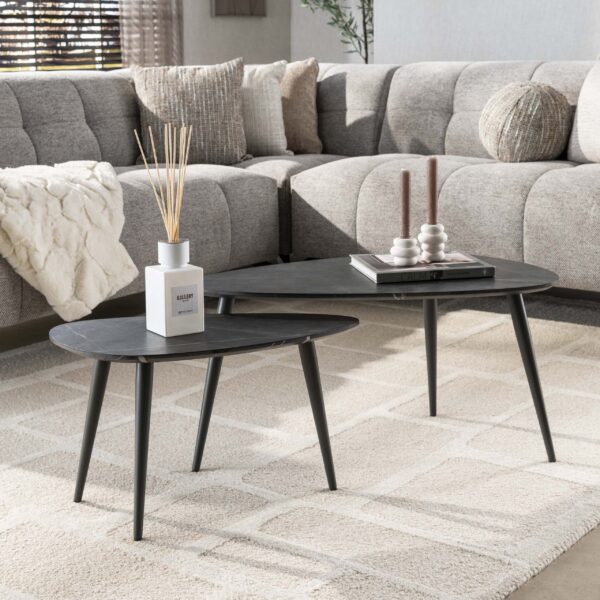 Salontafel Onyx peervormig set/2