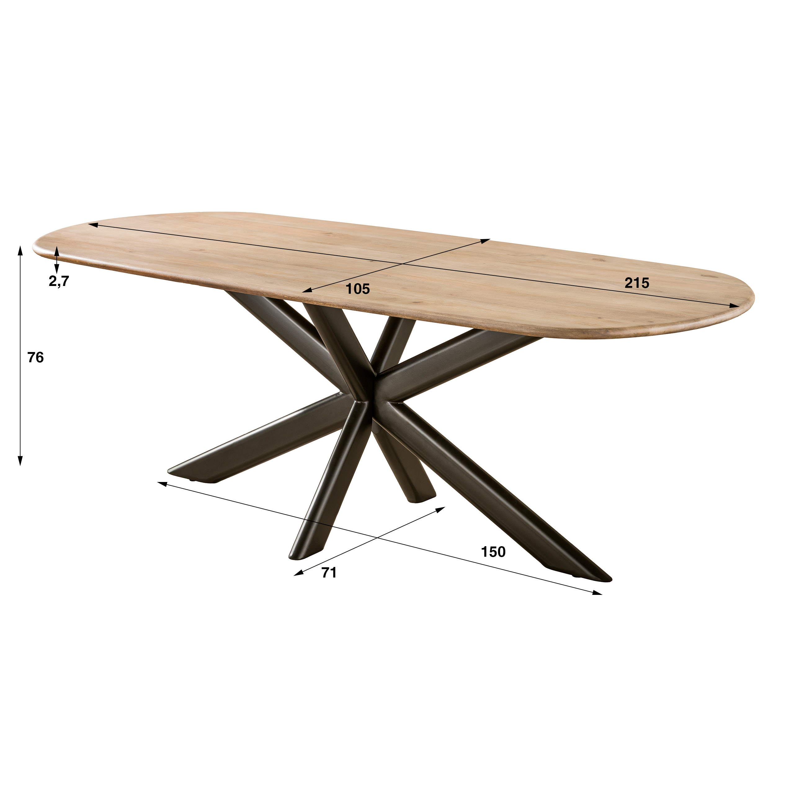 Eettafel Cliff 215 - Afbeelding 8