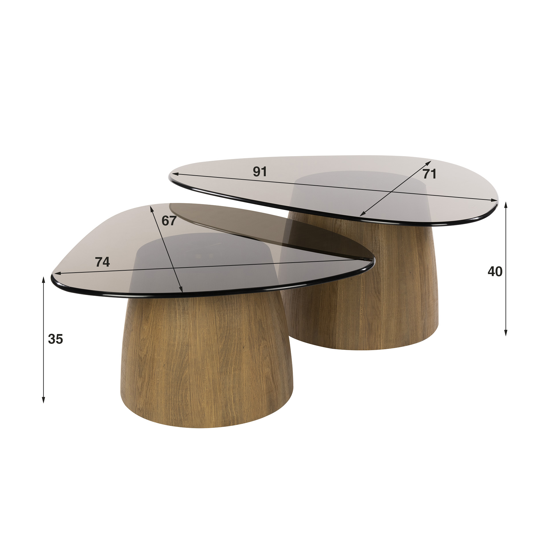 Salontafel Tinto driehoekig set/2 - Afbeelding 6