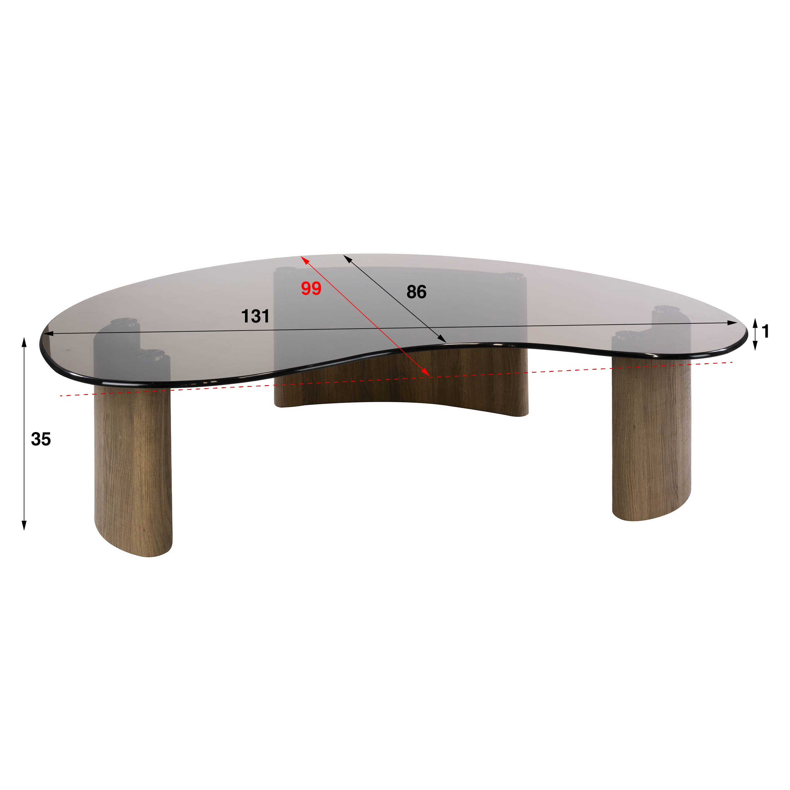 Salontafel Tinto organisch 130 - Afbeelding 5