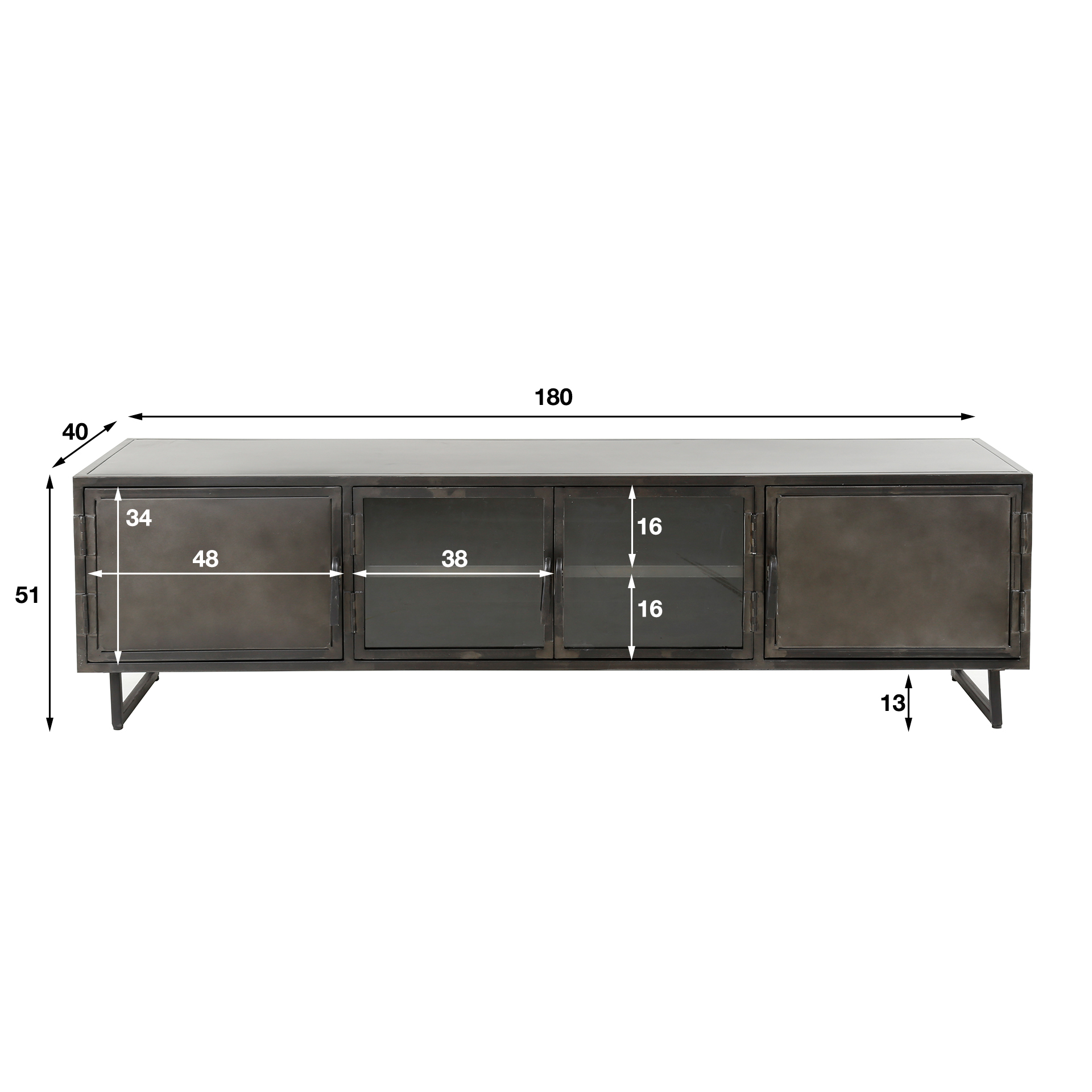 TV-meubel Rift Metal 4D - Afbeelding 6