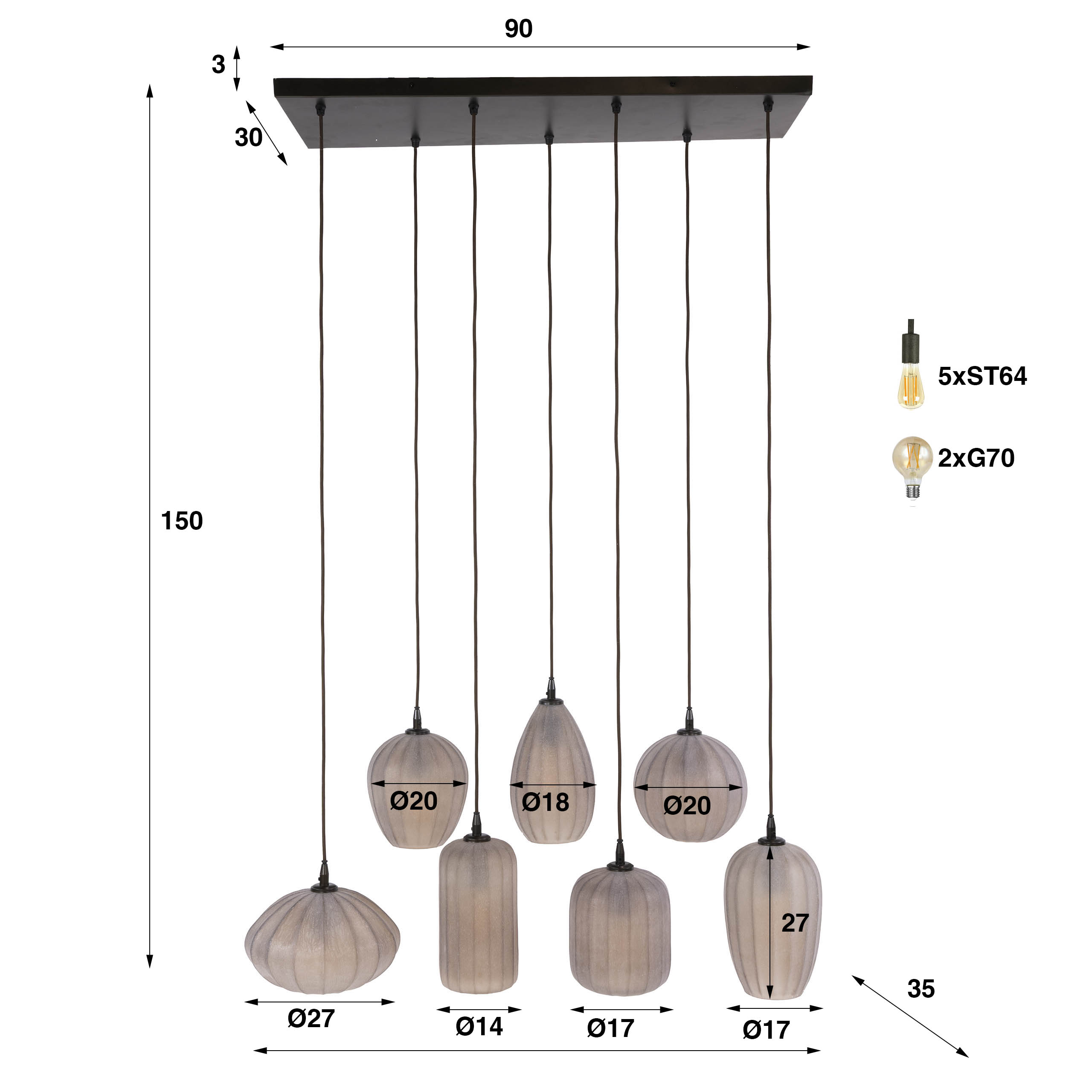 Hanglamp Altura 4+3L - Afbeelding 8
