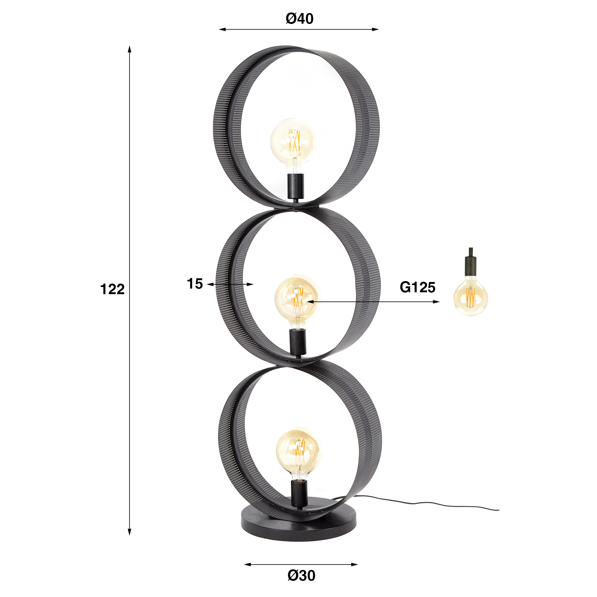 Vloerlamp Ring mesh 3L - Afbeelding 5