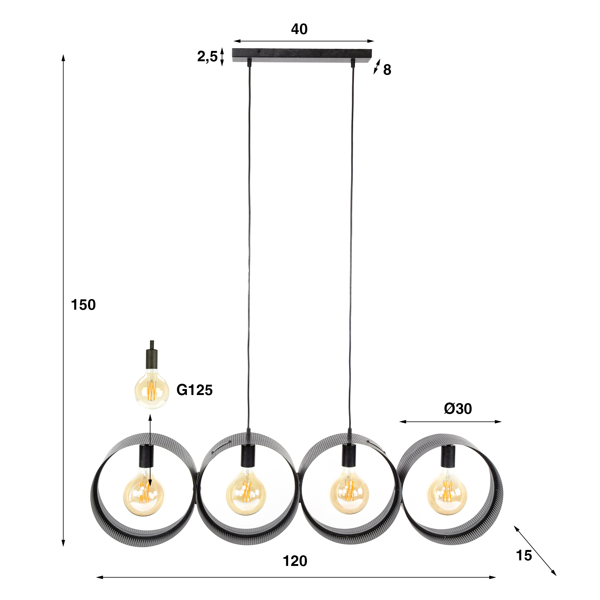 Hanglamp Ring mesh 4L - Afbeelding 5