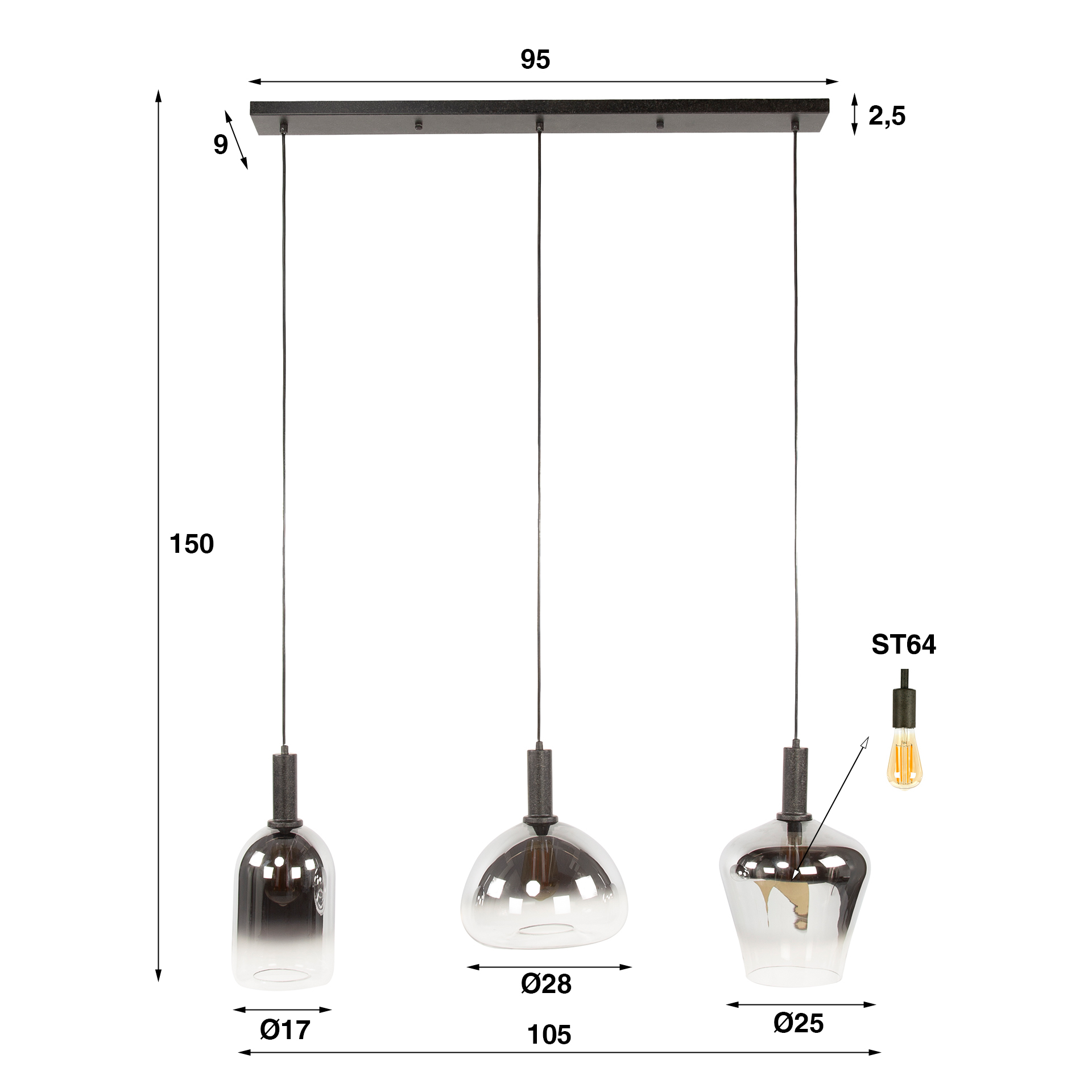Hanglamp Zenith 3L - Afbeelding 5