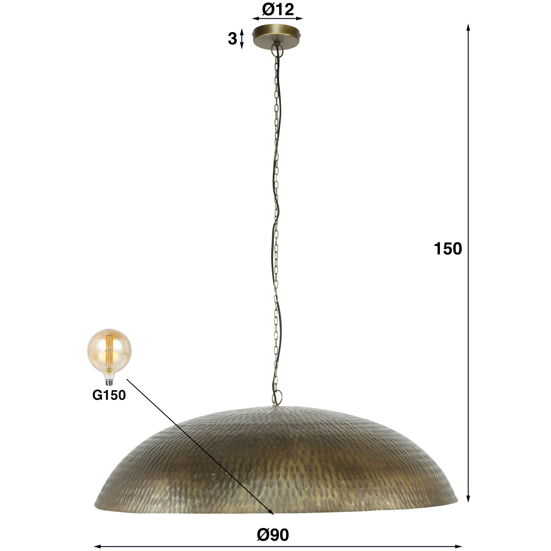 Hanglamp Cupola 1L Ø90 - Afbeelding 6