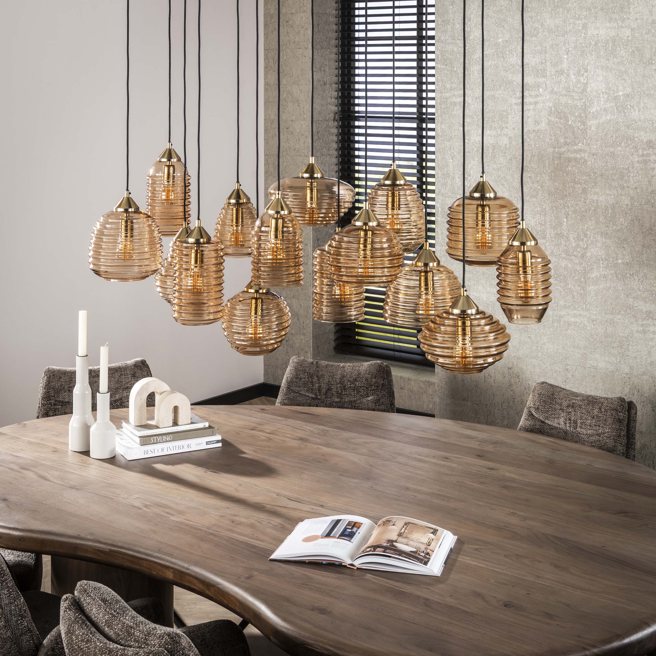Hanglamp Rib Glass 5+5+5L - Afbeelding 2