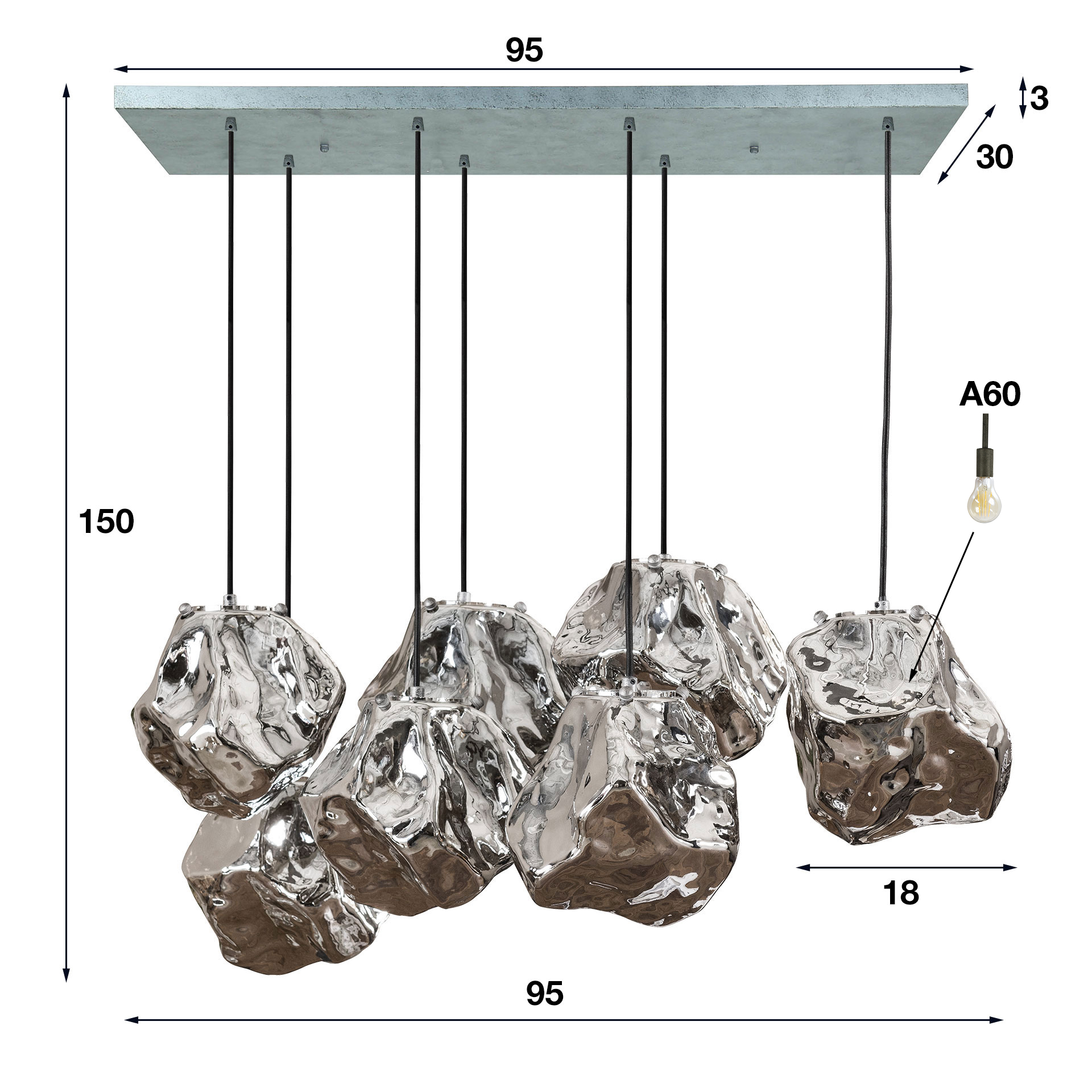 Hanglamp Rock 4+3L - Afbeelding 6
