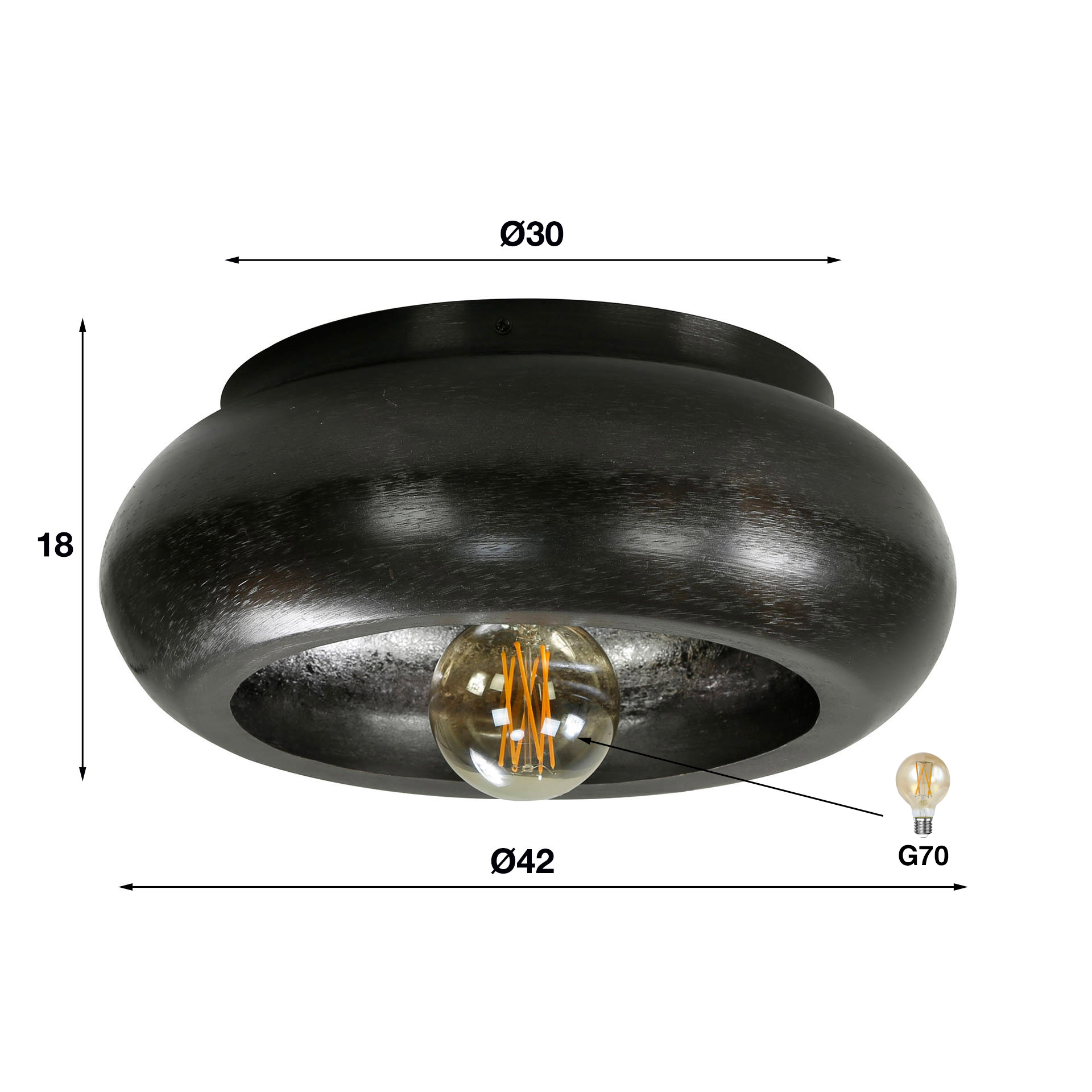 Plafondlamp Sky 1L Ø42 - Afbeelding 3