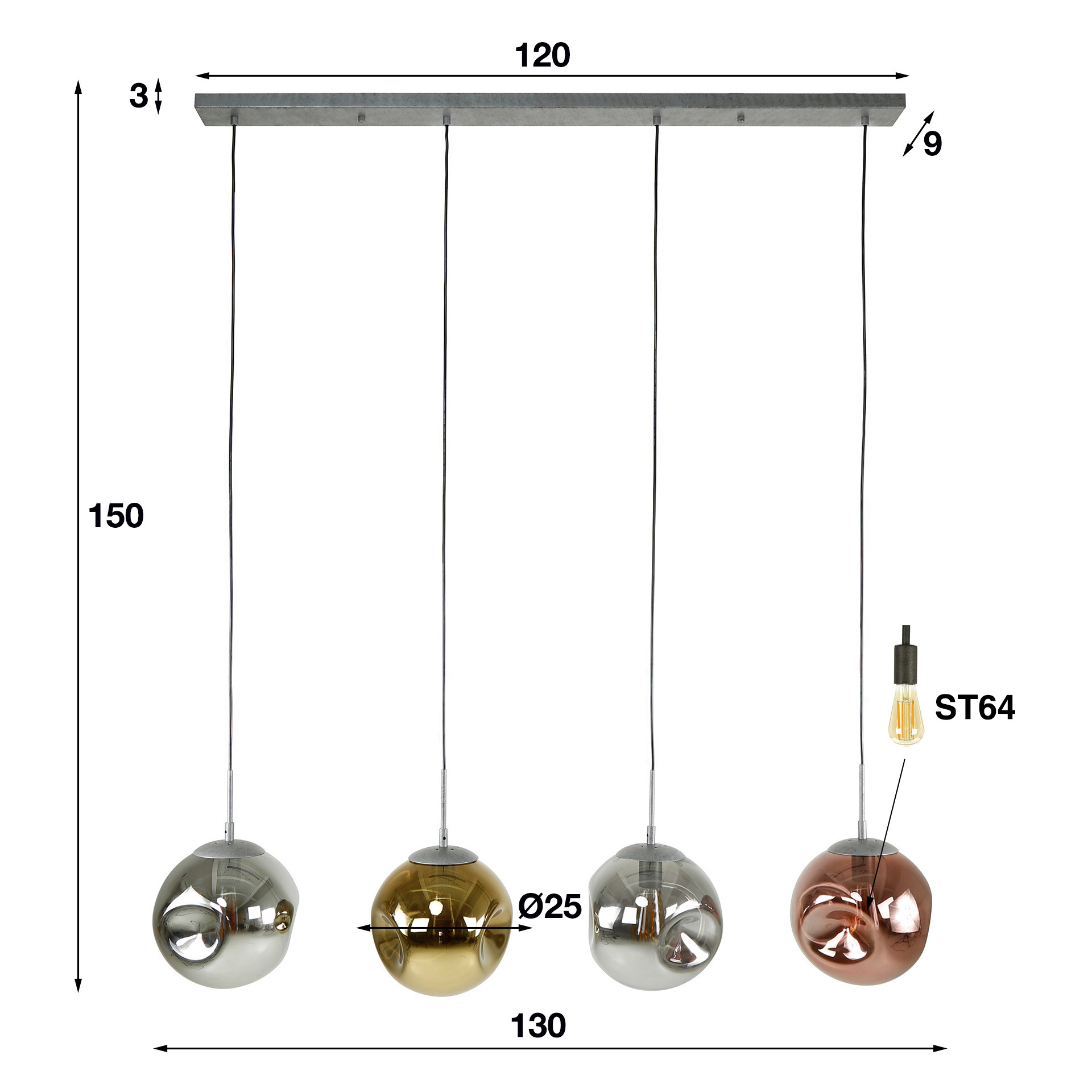 Hanglamp Stellar 4L - Afbeelding 6