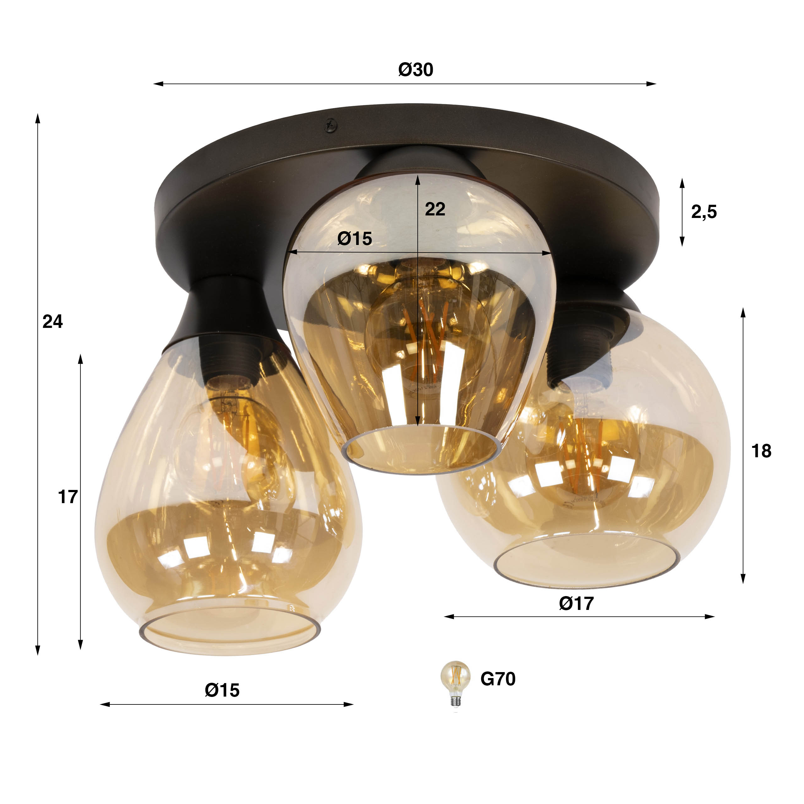 Plafondlamp Mix 3L - Afbeelding 4