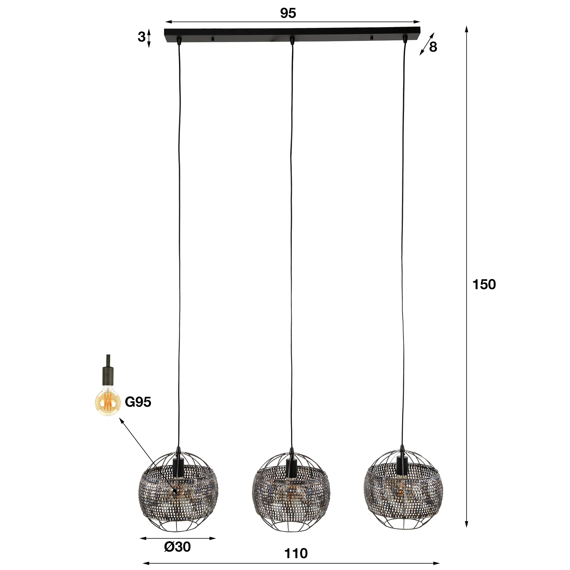 Hanglamp Armor Open 3L - Afbeelding 5