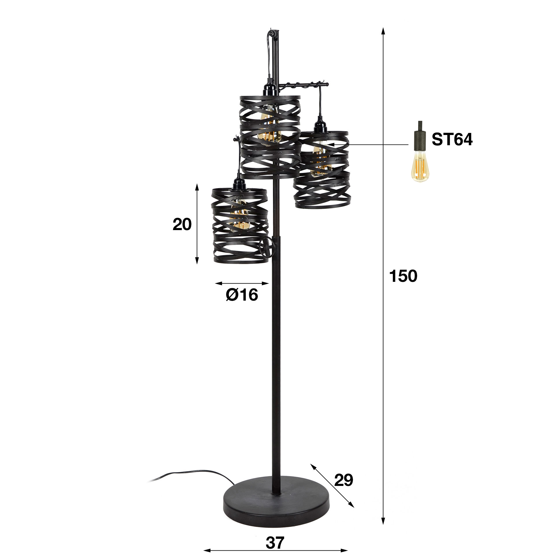 Vloerlamp Spindle 3L - Afbeelding 4