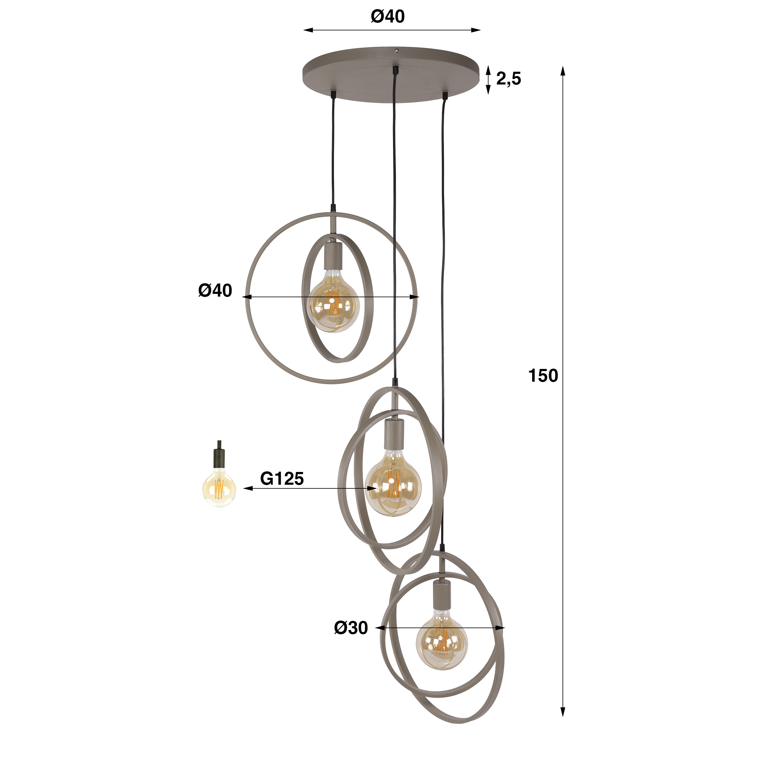 Hanglamp Turn Around getrapt 3L - Afbeelding 7